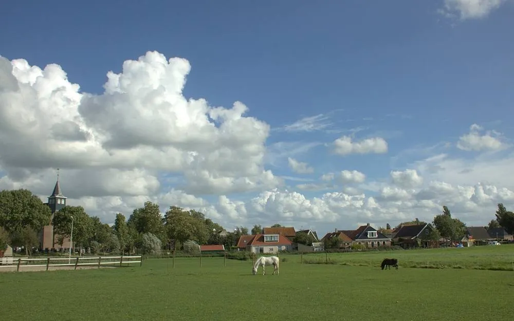 Wjelsryp: Vanuit het Noordwesten zien we het dorp Wjelsryp.