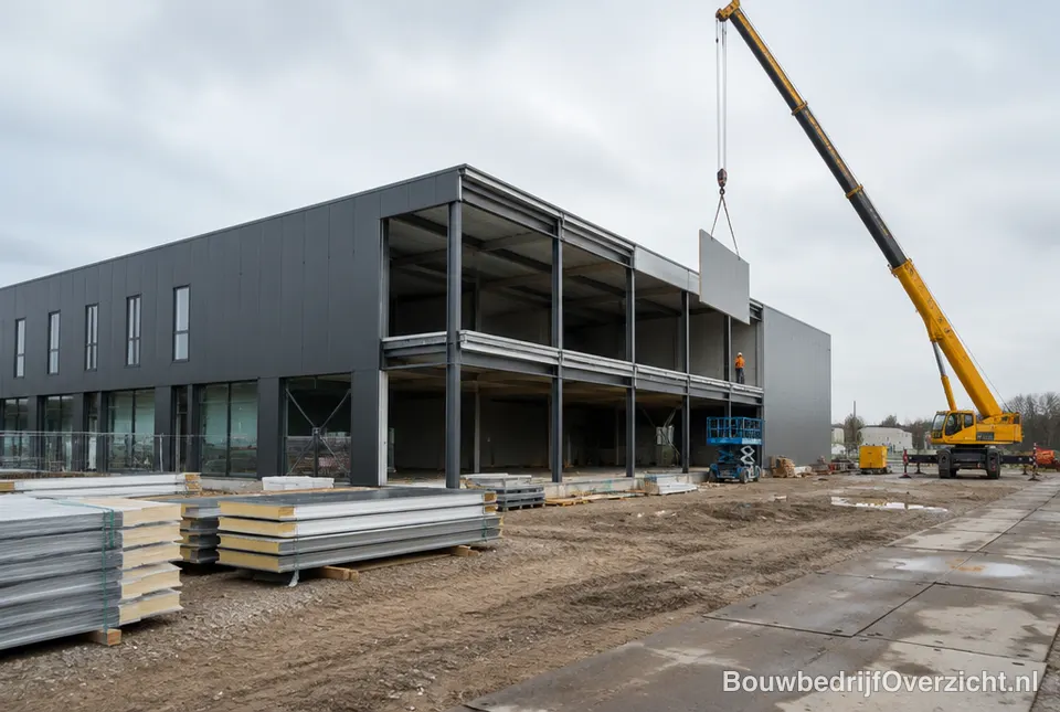 Nieuw bedrijfspand in aanbouw